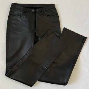 Bebe Genuine Leather Lamb Disco Biker Black Pants